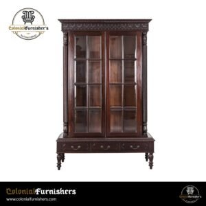 handcrafted colonial-style display cabinet