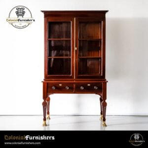elegant colonial-style display cabinet