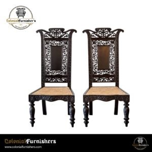 carved high-back chairs