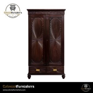 Colonial Sunburst Teak Wardrobe