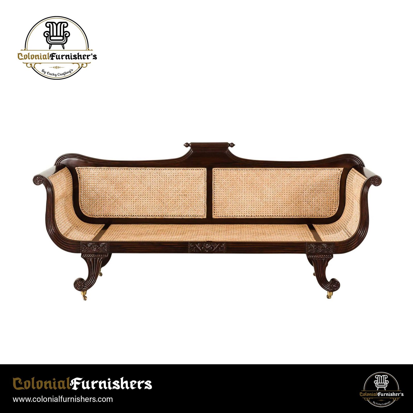 Dutch-Ceylon Colonial Cane Sofa