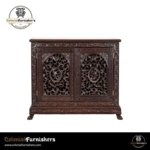Hand-Carved Teak Cabinet – Indo-Portuguese Style