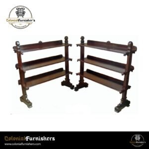 Colonial Wooden Bookshelf (Pair)