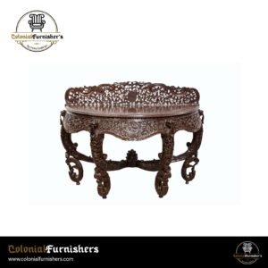Exquisite Hand-Carved Colonial Console Table