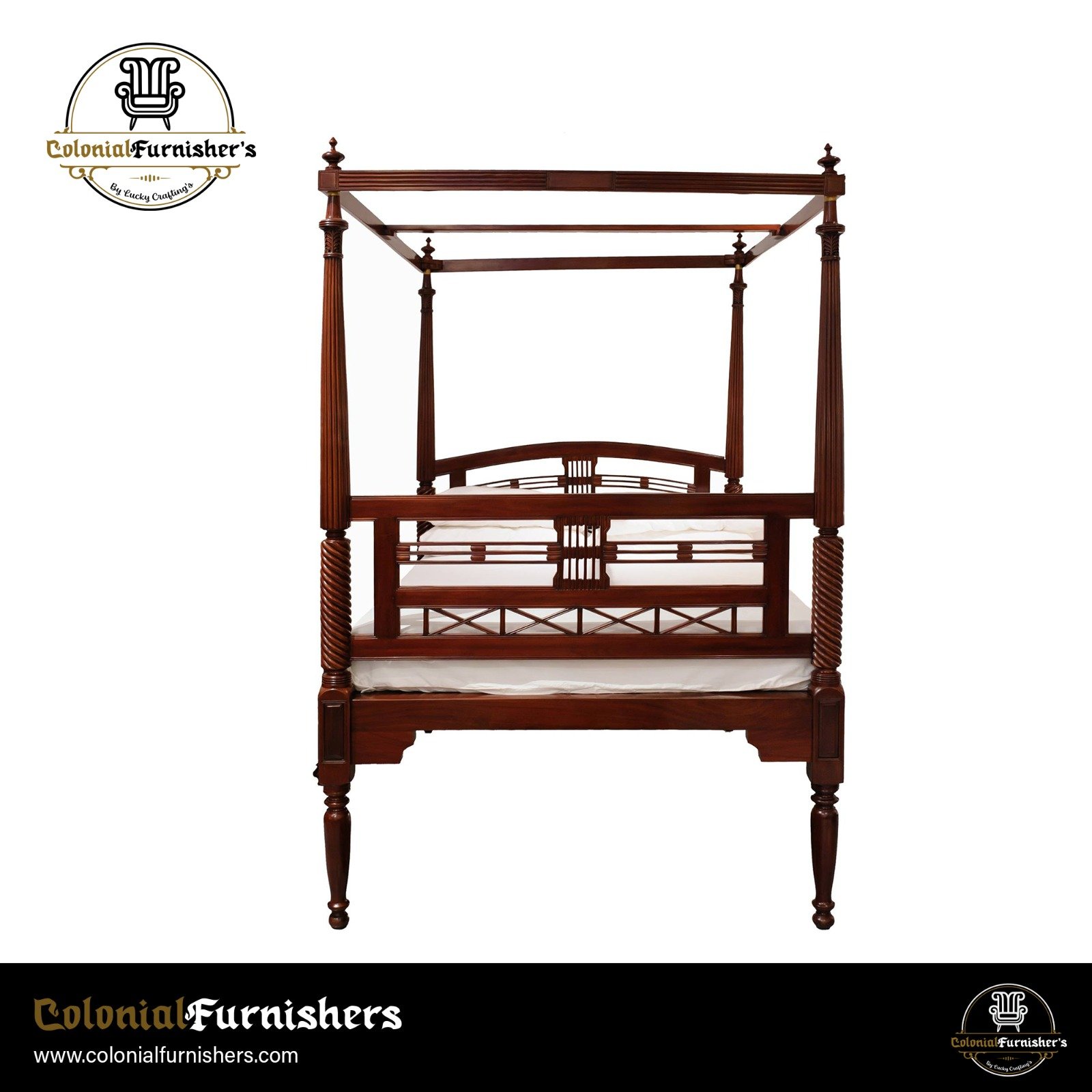 four-poster teak bed